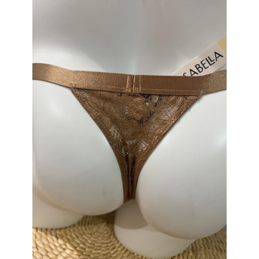 Cosabella Never Say‎ Never Italian Thong Quattro Lace Underwear size XL